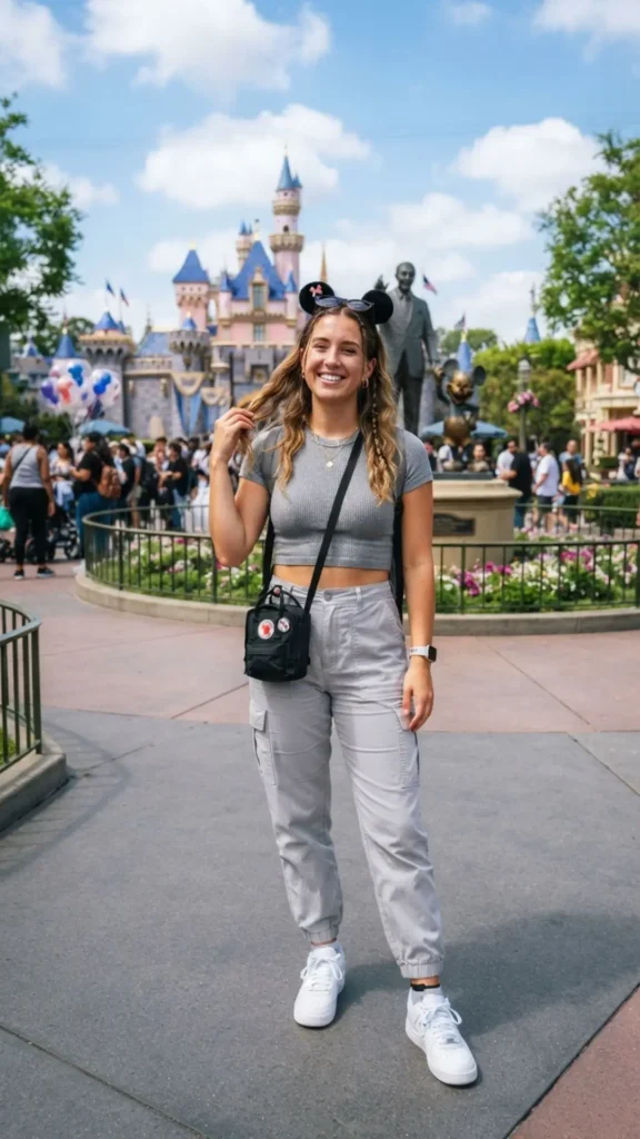 Grey cargo sporty Disney style