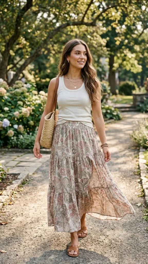 Tank Top + Flowy Maxi Skirt